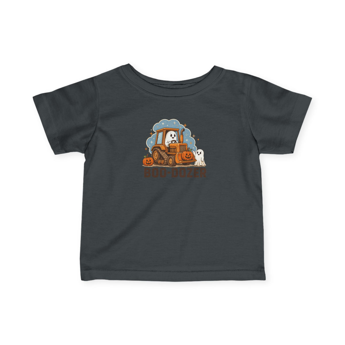 Boo-dozer Infant Tee — Cute Halloween Bulldozer Ghost Baby Shirt