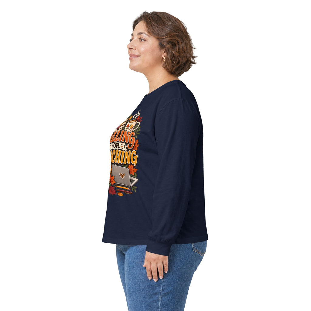 Long Sleeve Tee — "Falling for Teaching" Autumn Teacher Shirt