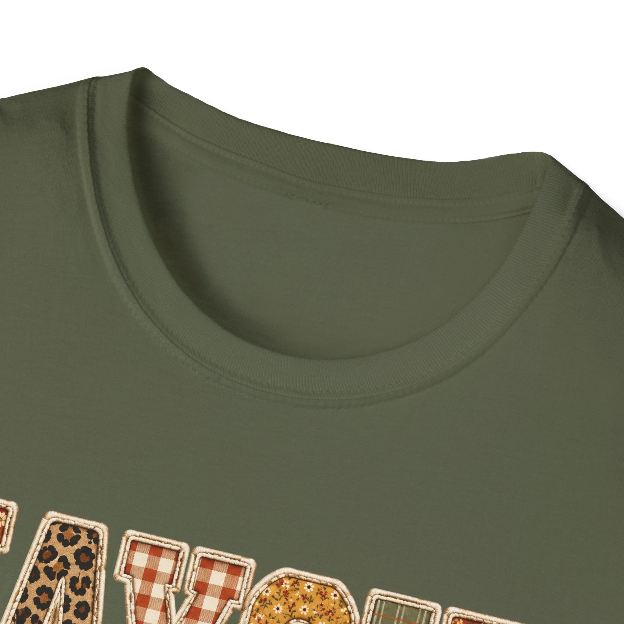 Personalized 'JAYCIE' Floral Plaid Name T-Shirt — Fall Patchwork Monogram Tee