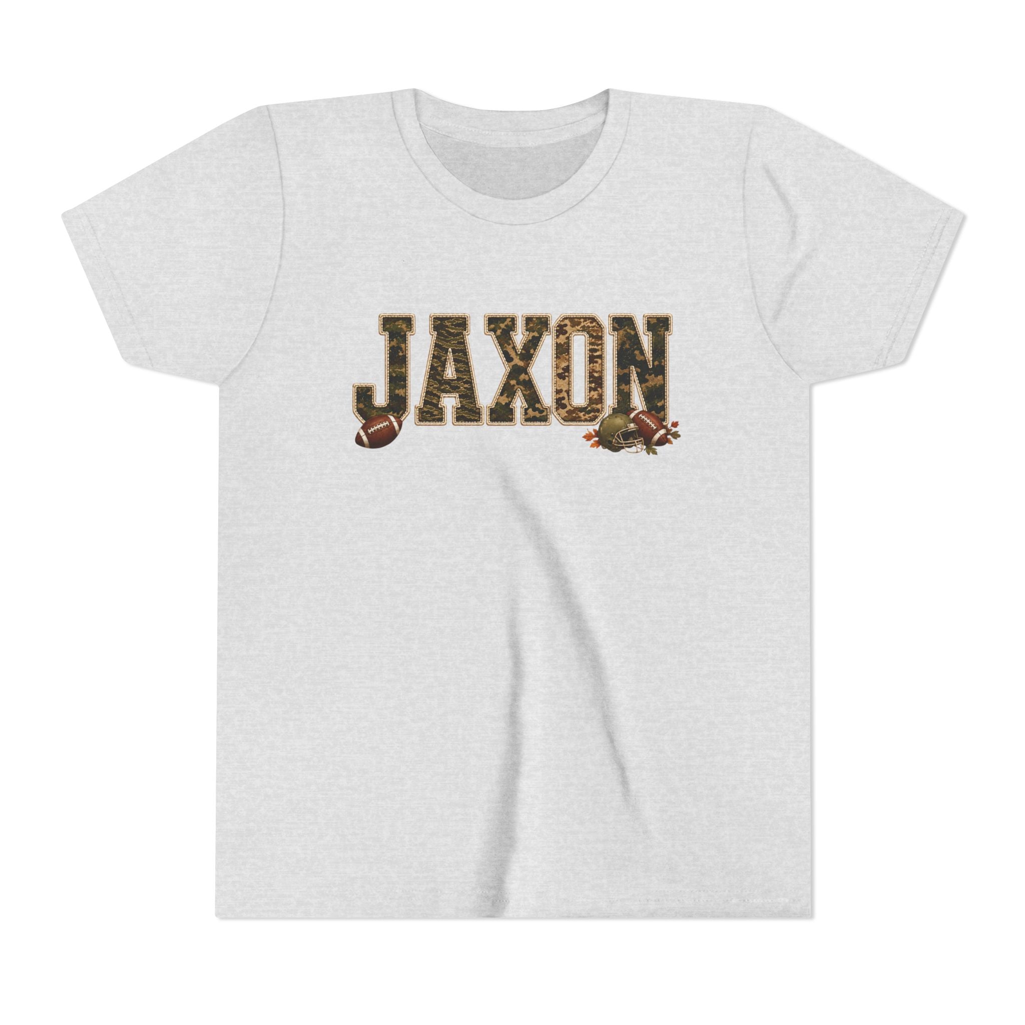 Youth Tee — 'Jaxon' Camo Football Name Shirt