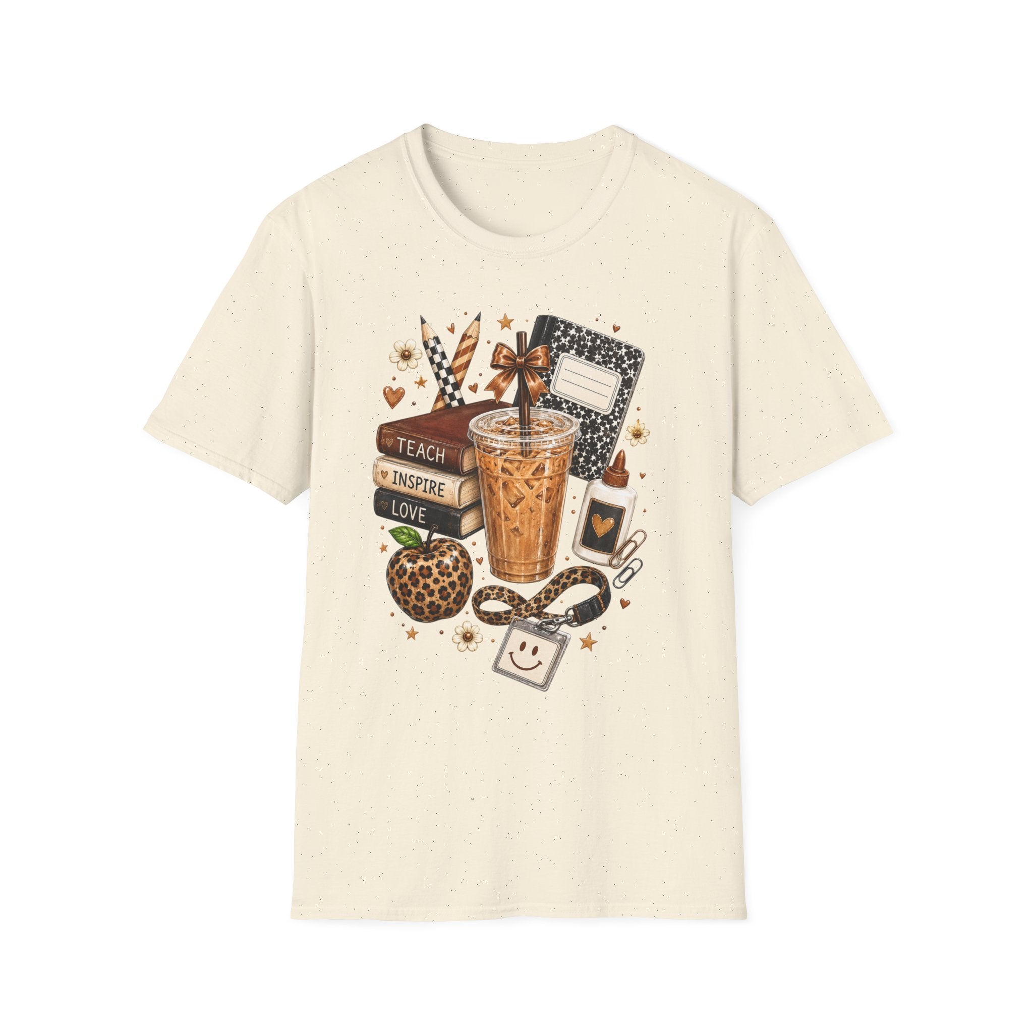 Teacher Coffee & Planner T‑Shirt — Teach Inspire Love Design