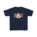 Kids (hat) Halloween 'Boo' Ghost T-Shirt — Checkered Pumpkin Costume Tee