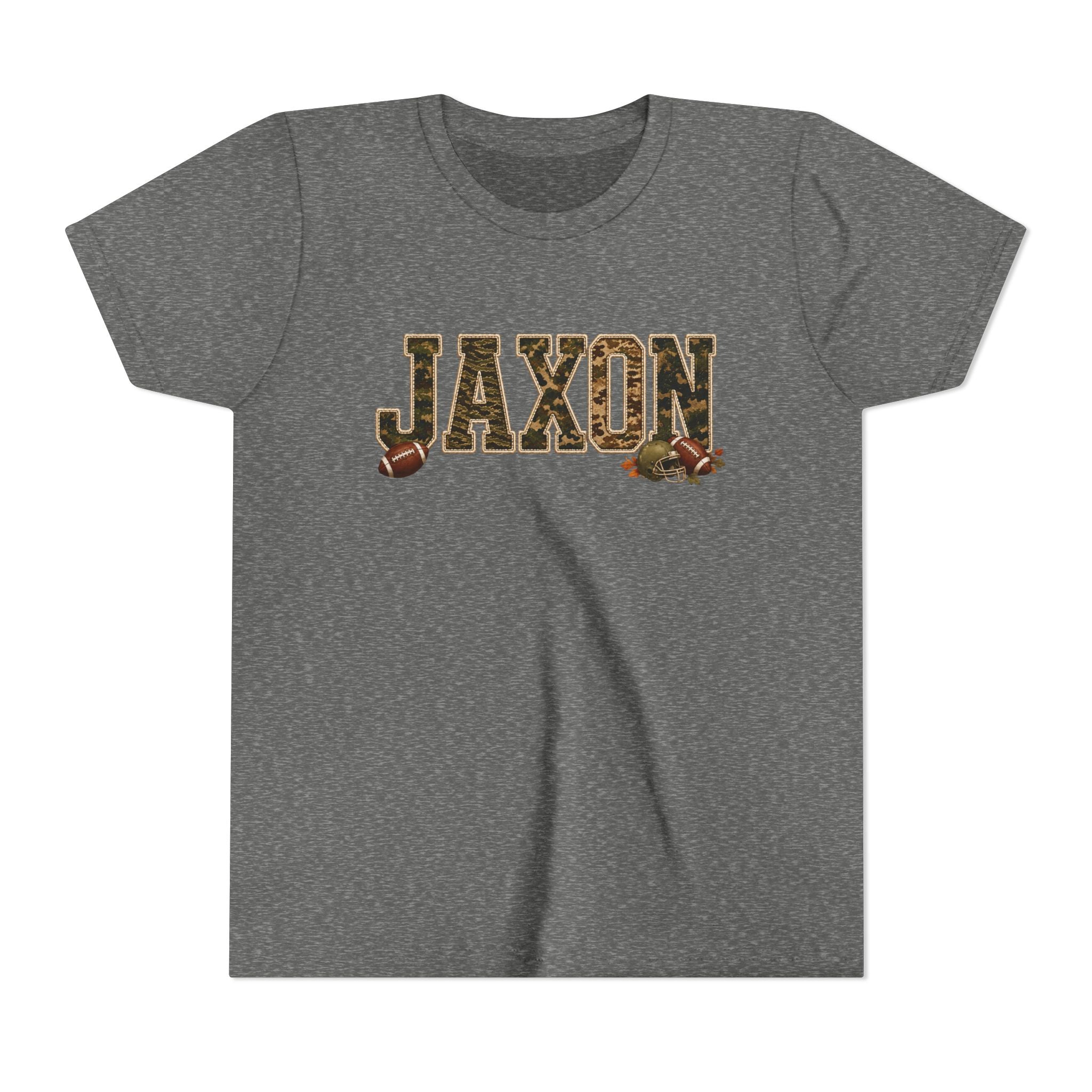 Youth Tee — 'Jaxon' Camo Football Name Shirt