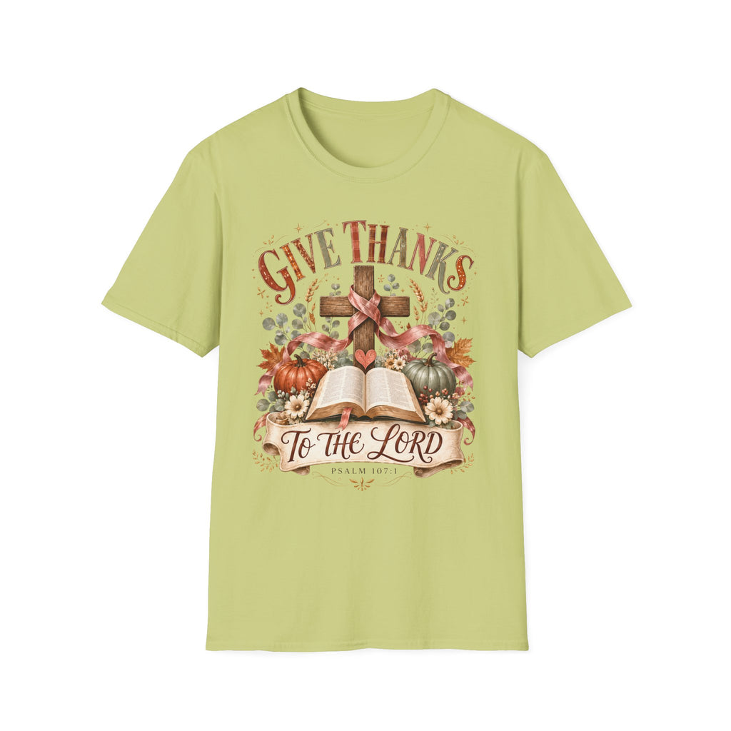 Give Thanks Christian T-Shirt — “Give Thanks to the Lord” Fall Faith Tee