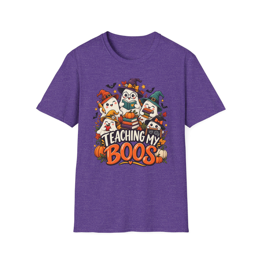 Halloween Teacher T-Shirt — "Teaching My Boos" Cute Ghosts & Pumpkins Tee
