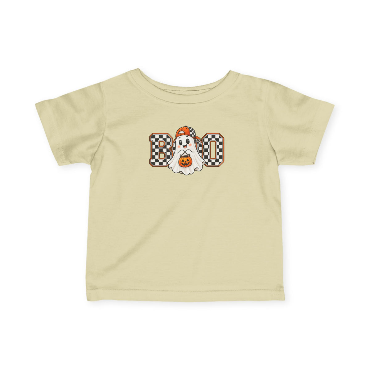 Infant Tee — Halloween "Boo" Ghost with Pumpkin Candy Graphic