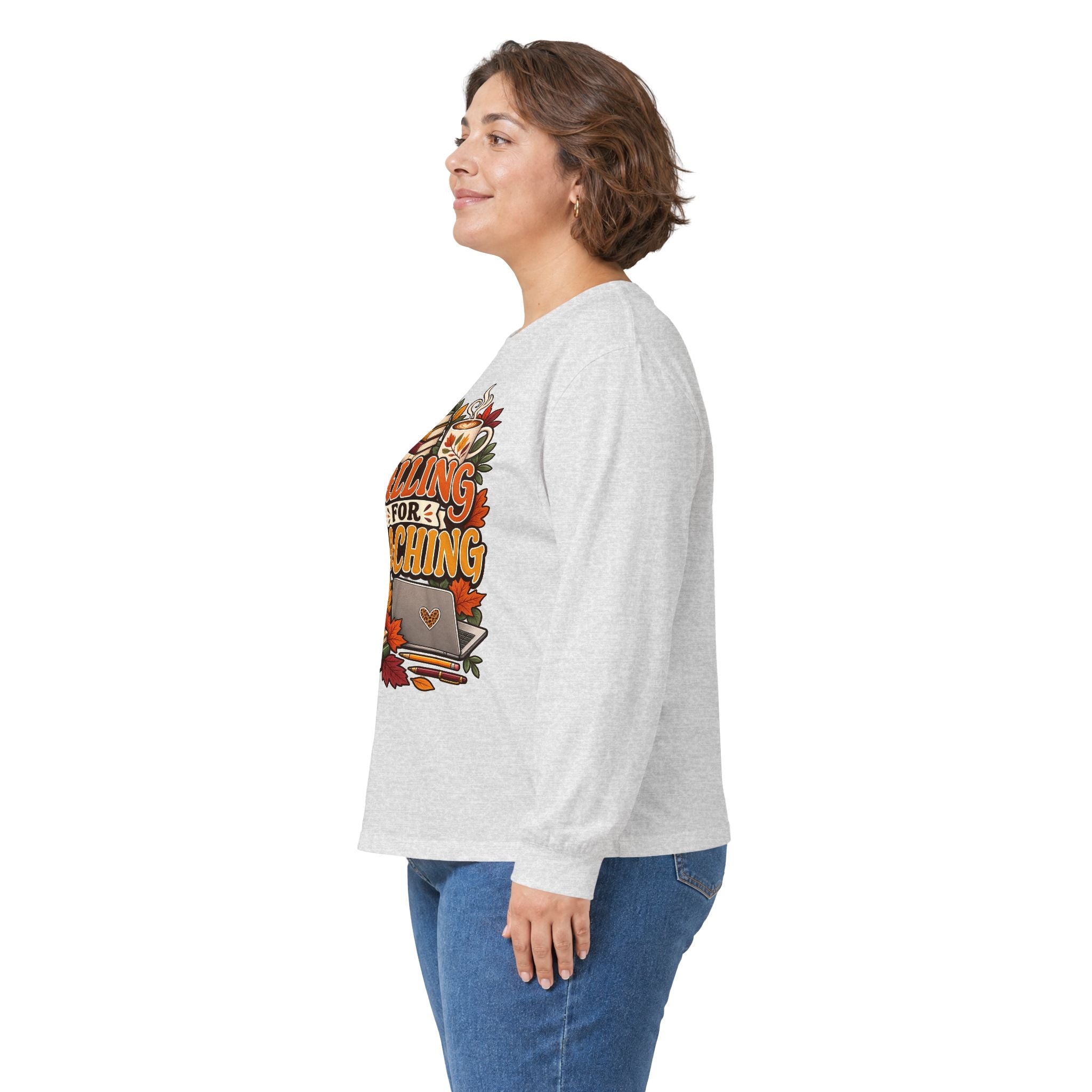Long Sleeve Tee — "Falling for Teaching" Autumn Teacher Shirt