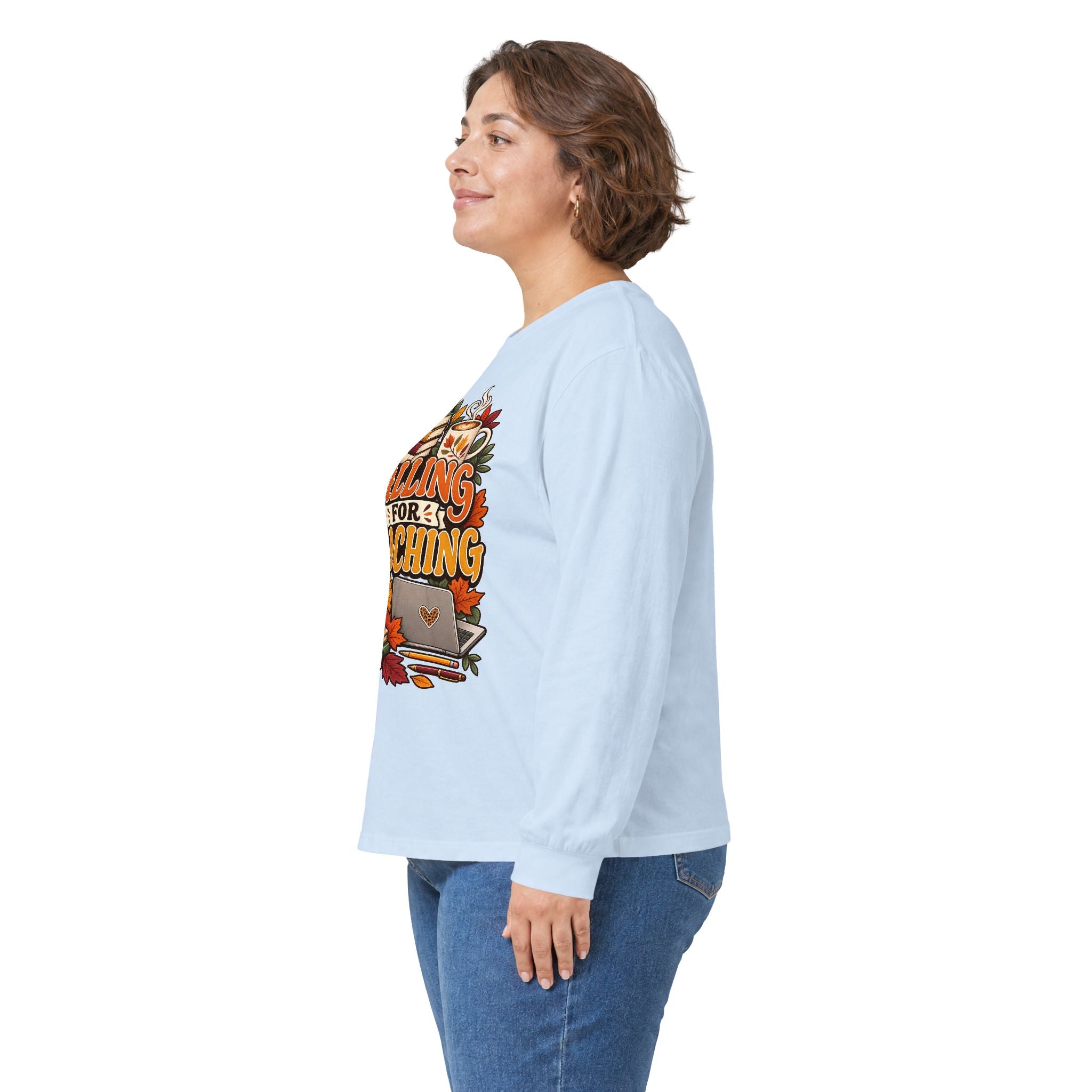 Long Sleeve Tee — "Falling for Teaching" Autumn Teacher Shirt