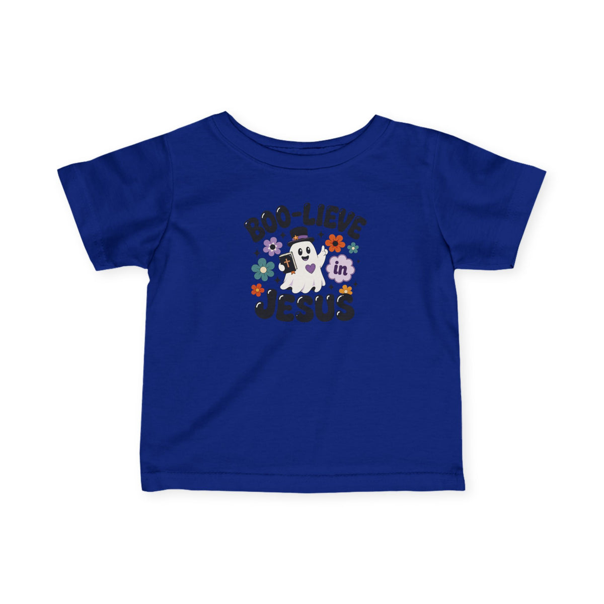 Infant Tee — "Boo-lieve in Jesus" Halloween Baby Shirt