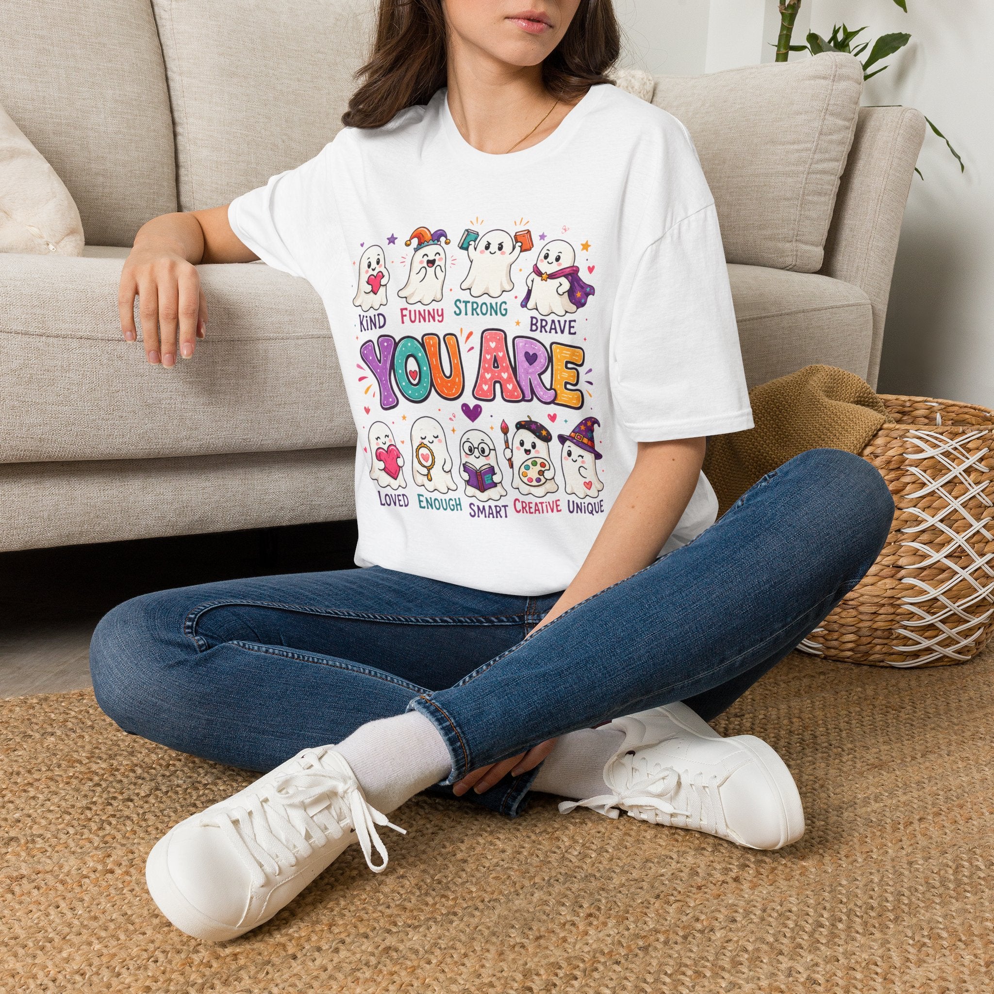 You Are Cute Ghosts T-Shirt — Kind Funny Strong Brave Inspirational Tee