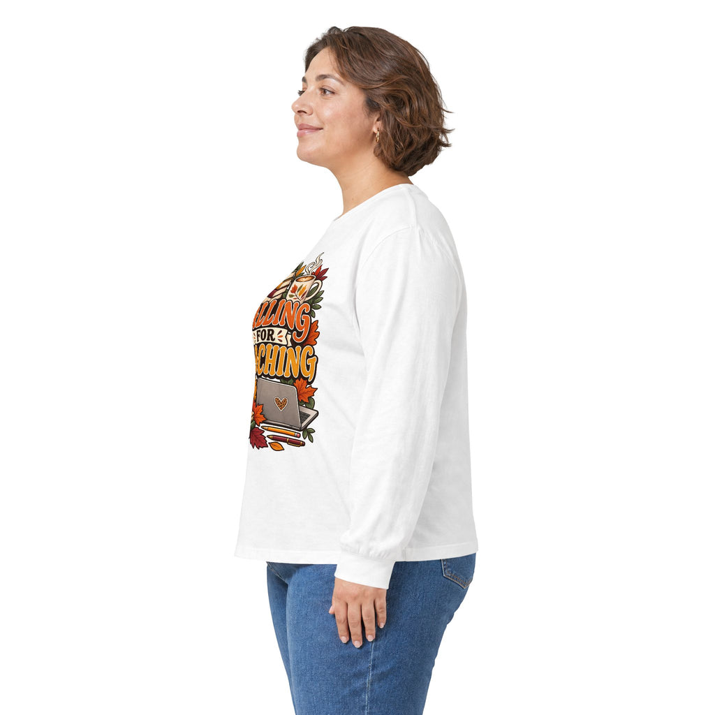 Long Sleeve Tee — "Falling for Teaching" Autumn Teacher Shirt