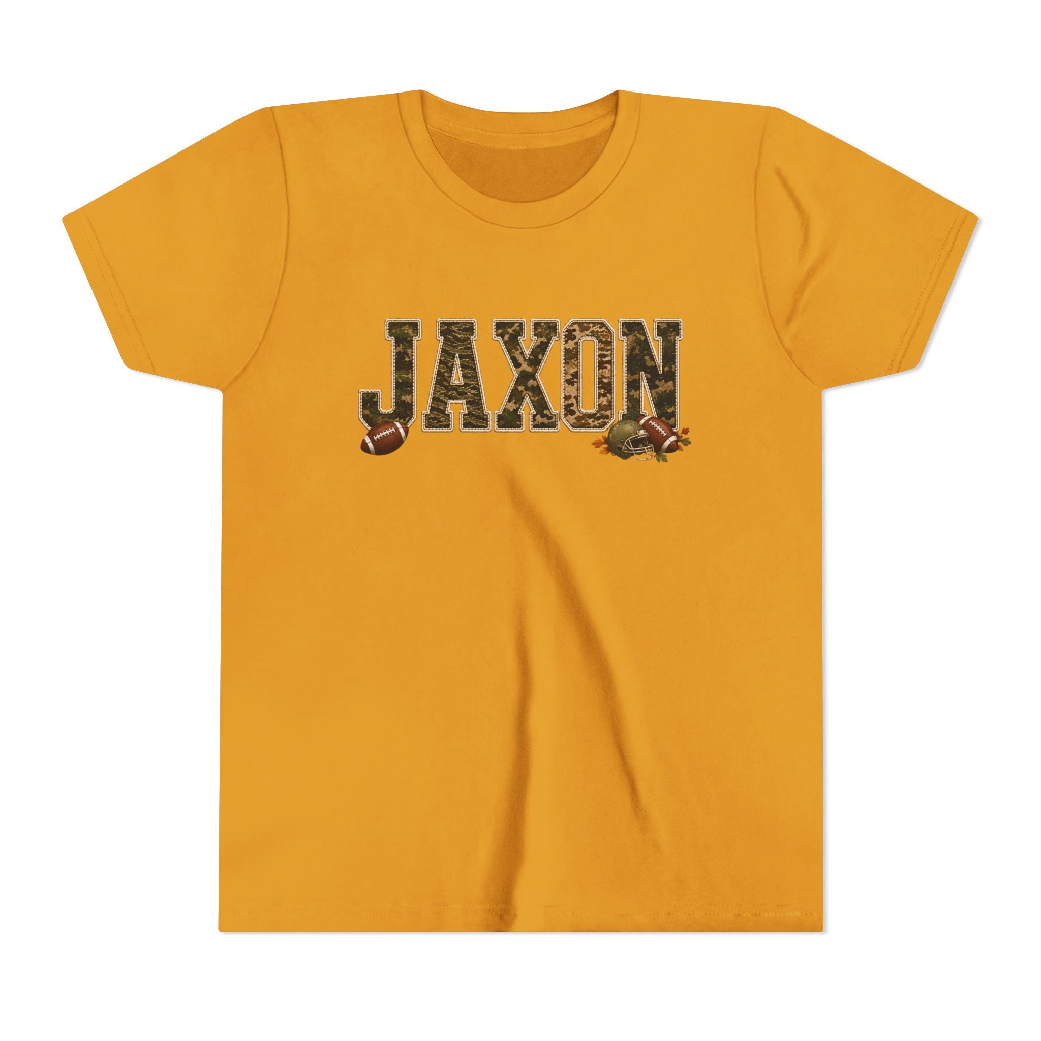 Youth Tee — 'Jaxon' Camo Football Name Shirt