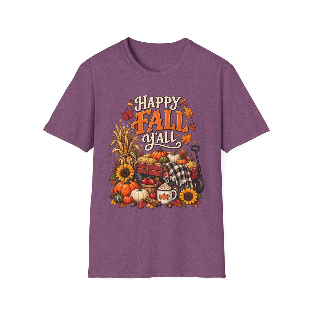 Happy Fall Y'all T-Shirt — Autumn Pumpkin & Sunflower Tee