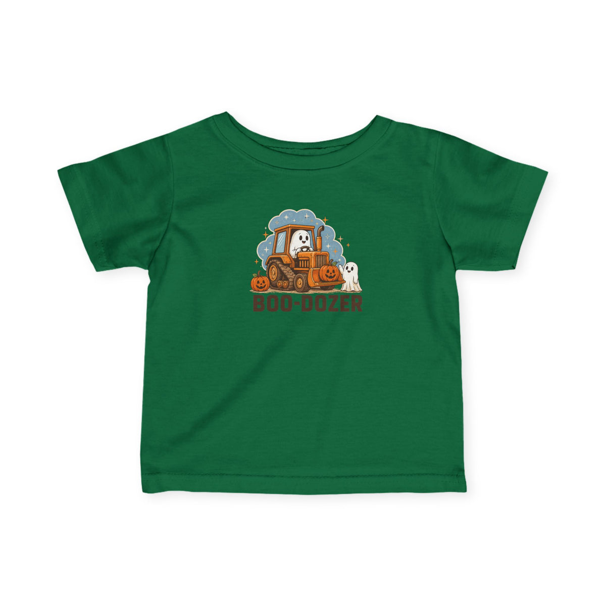 Boo-dozer Infant Tee — Cute Halloween Bulldozer Ghost Baby Shirt