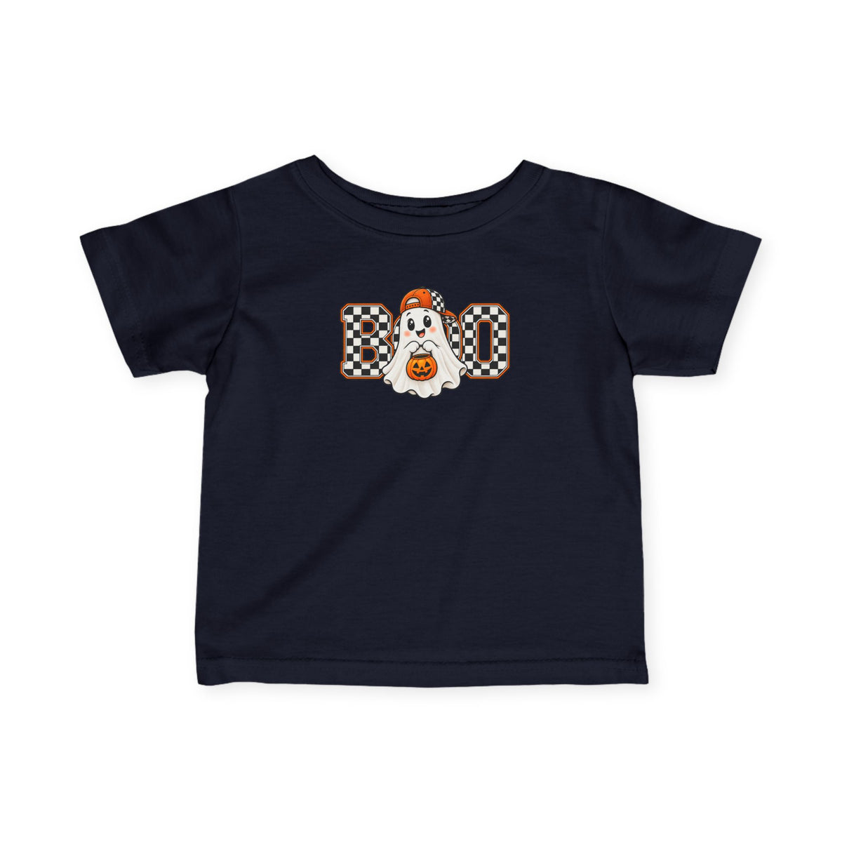 Infant Tee — Halloween "Boo" Ghost with Pumpkin Candy Graphic