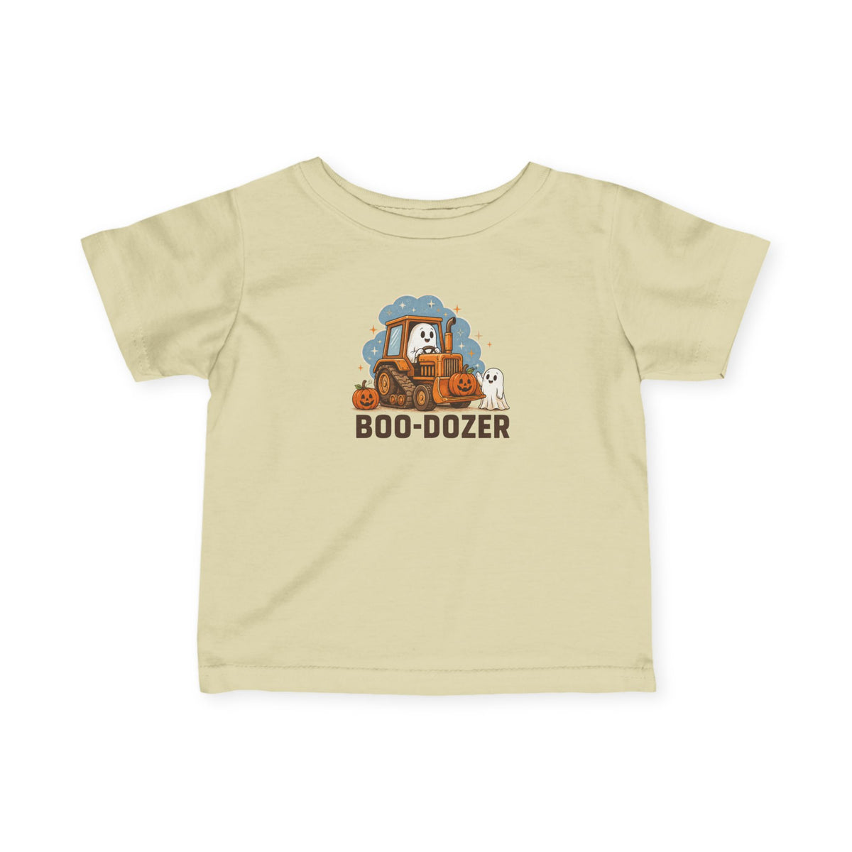 Boo-dozer Infant Tee — Cute Halloween Bulldozer Ghost Baby Shirt