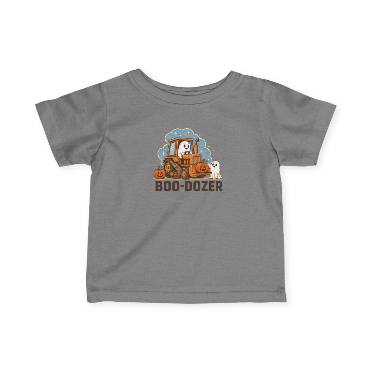 Boo-dozer Infant Tee — Cute Halloween Bulldozer Ghost Baby Shirt