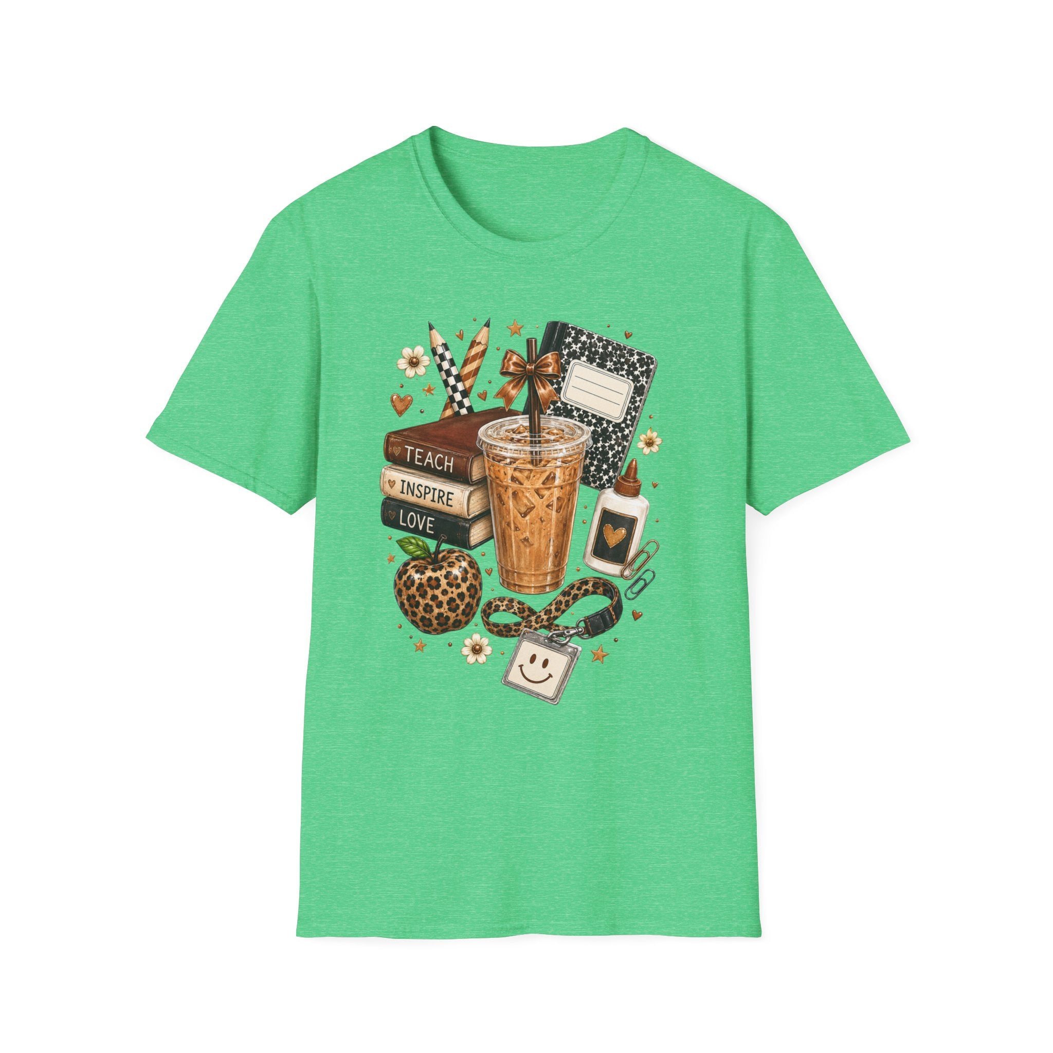 Teacher Coffee & Planner T‑Shirt — Teach Inspire Love Design