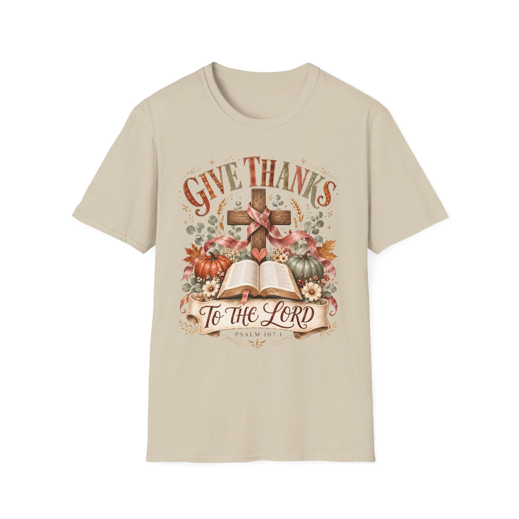 Give Thanks Christian T-Shirt — “Give Thanks to the Lord” Fall Faith Tee