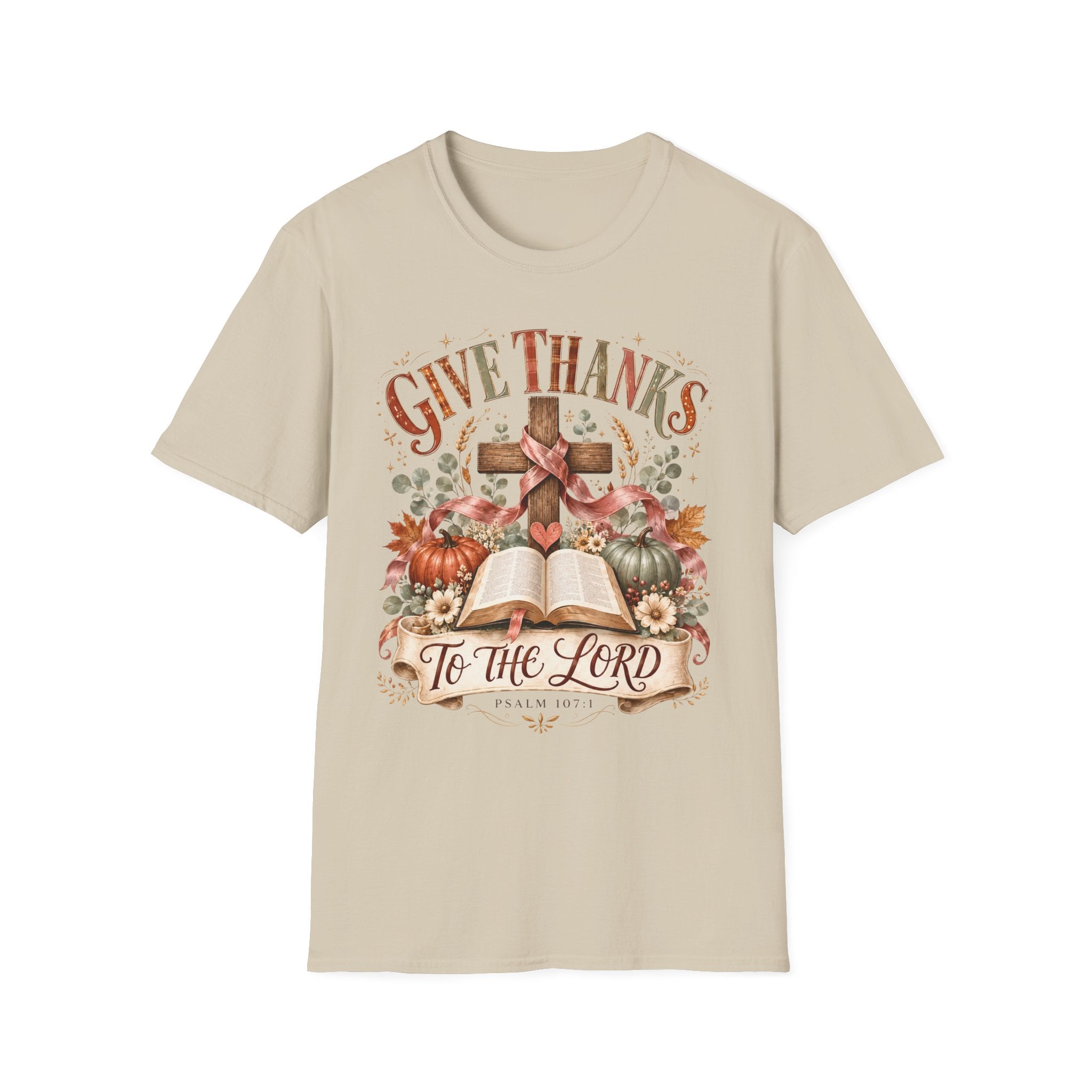 Give Thanks Christian T-Shirt — “Give Thanks to the Lord” Fall Faith Tee