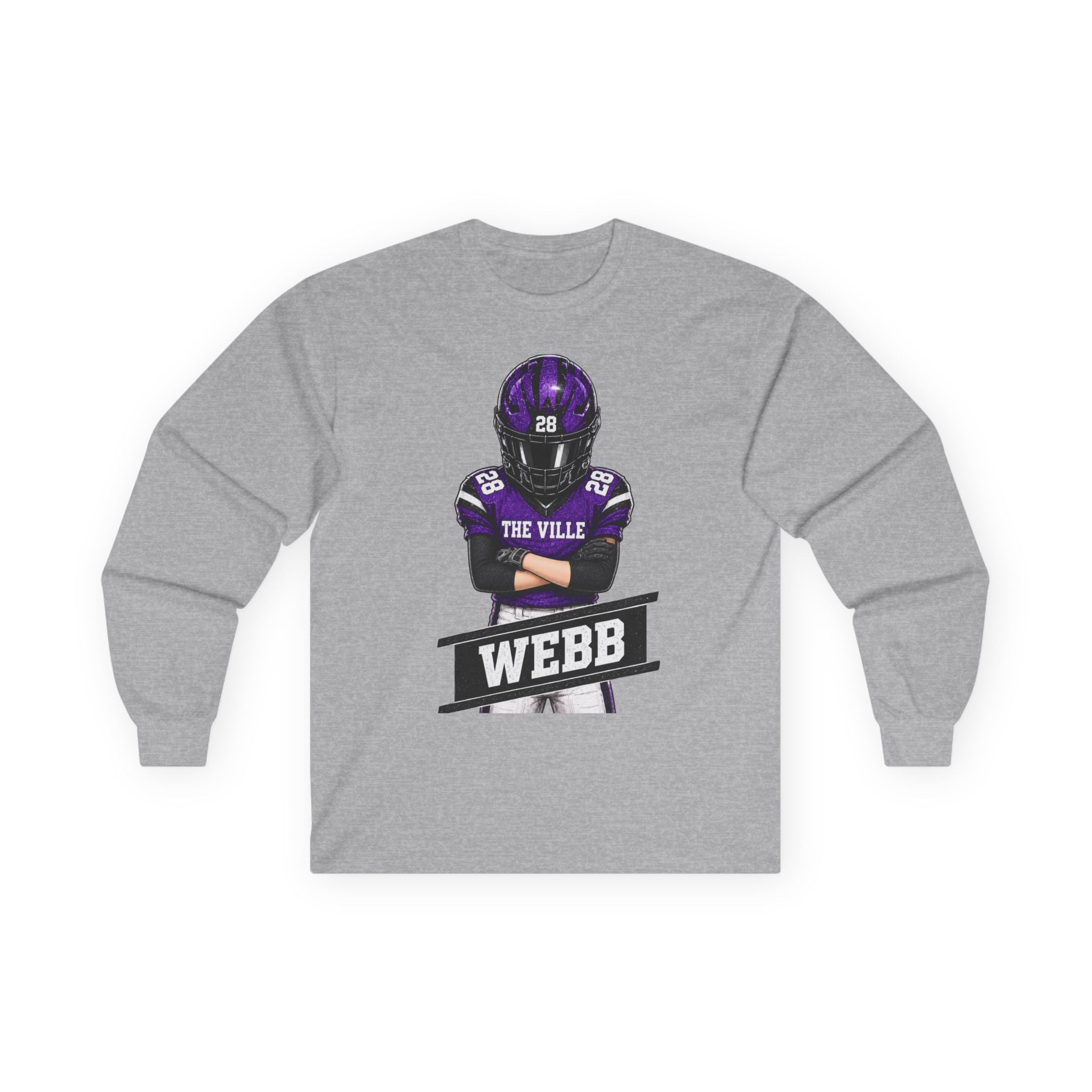 Webb Football Player Long Sleeve Tee — The Ville Team Fan Shirt