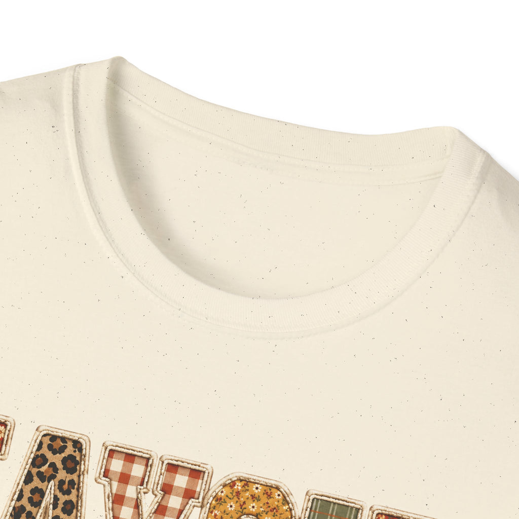 Personalized 'JAYCIE' Floral Plaid Name T-Shirt — Fall Patchwork Monogram Tee