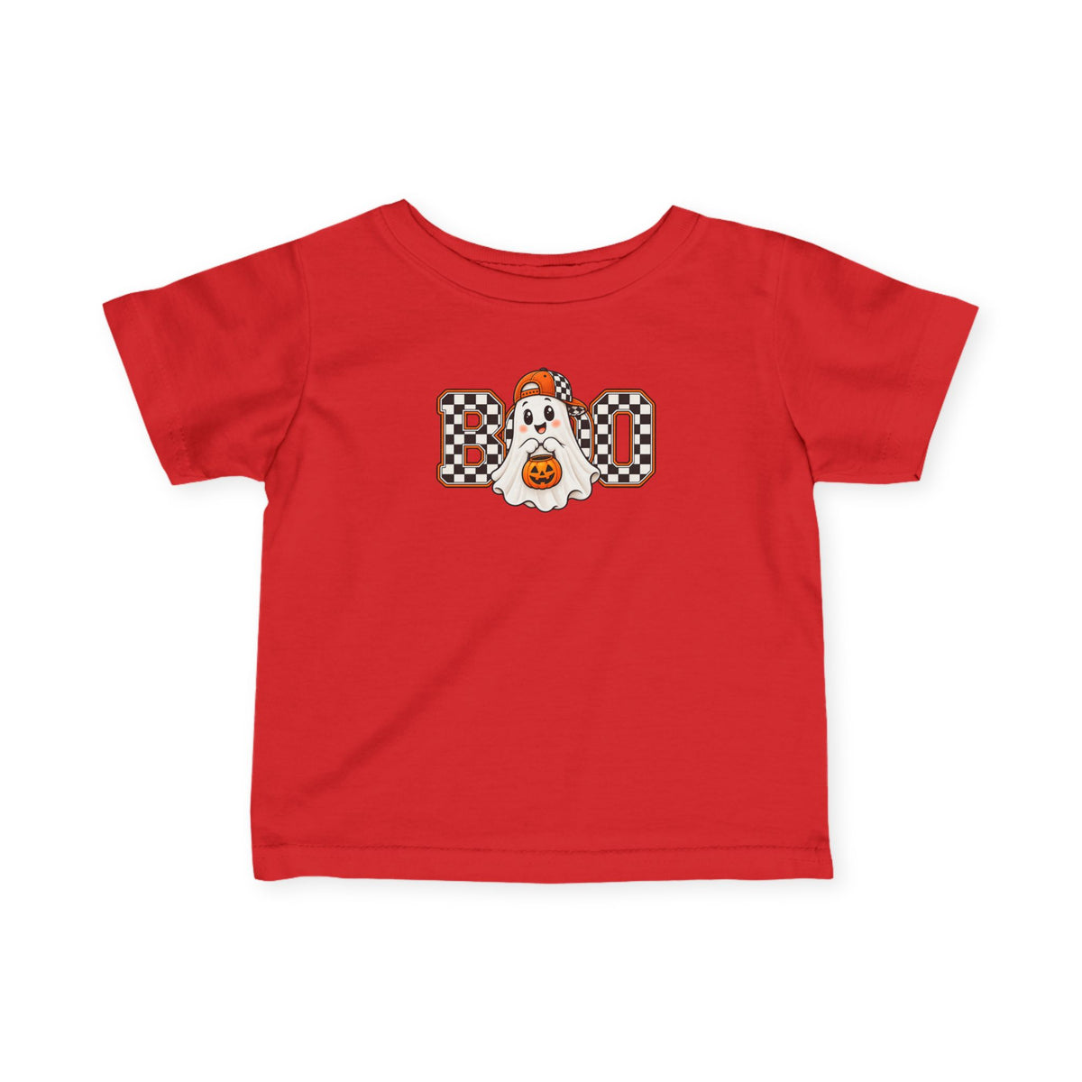 Infant Tee — Halloween "Boo" Ghost with Pumpkin Candy Graphic