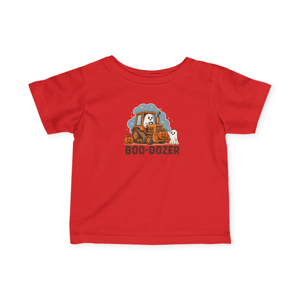 Boo-dozer Infant Tee — Cute Halloween Bulldozer Ghost Baby Shirt