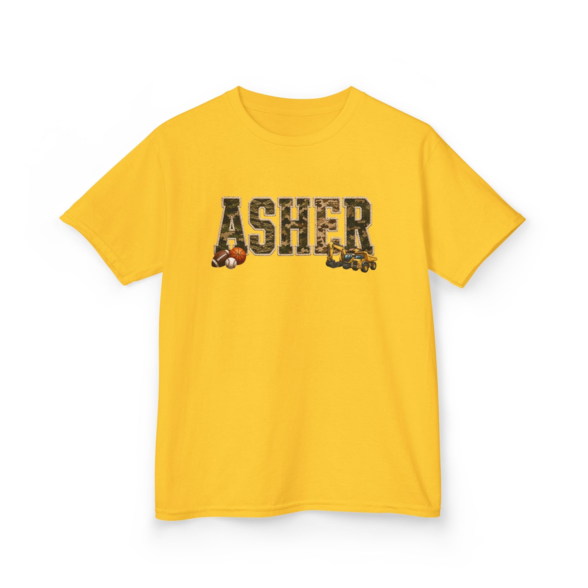Kids T-Shirt — Personalized 'ASHER' Woodland Animals Name Tee