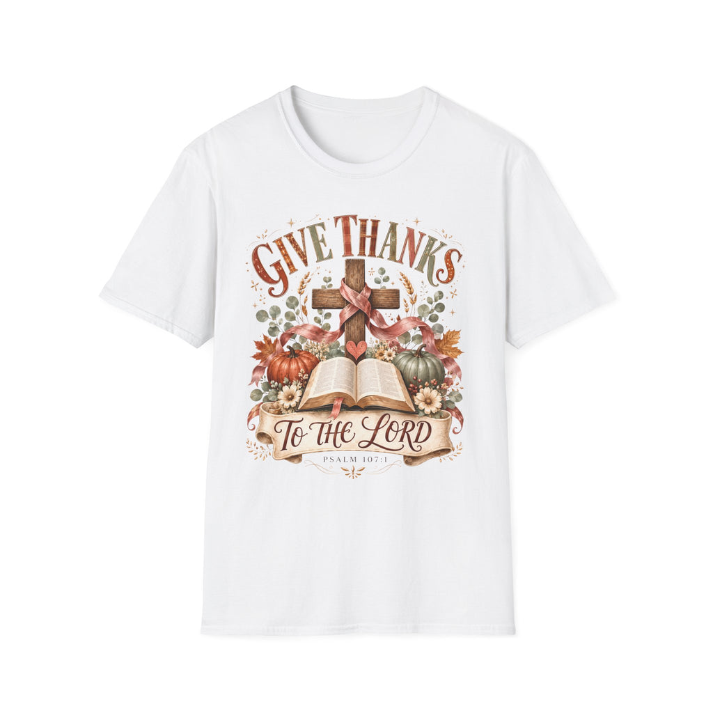 Give Thanks Christian T-Shirt — “Give Thanks to the Lord” Fall Faith Tee