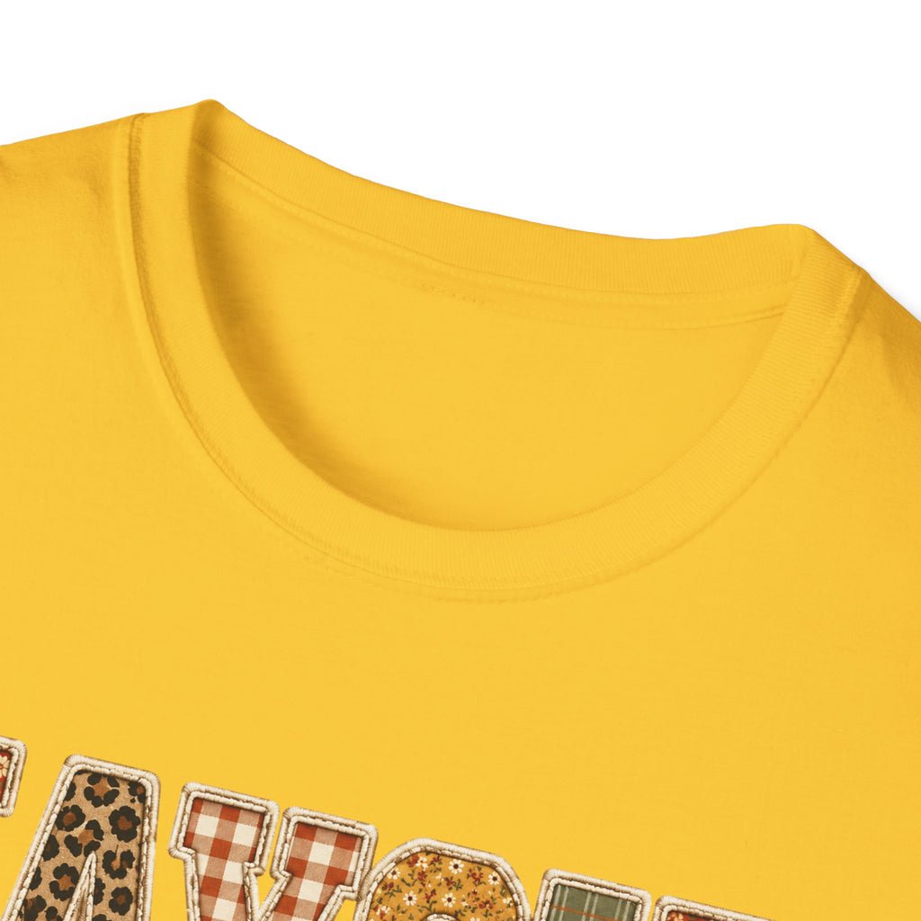 Personalized 'JAYCIE' Floral Plaid Name T-Shirt — Fall Patchwork Monogram Tee