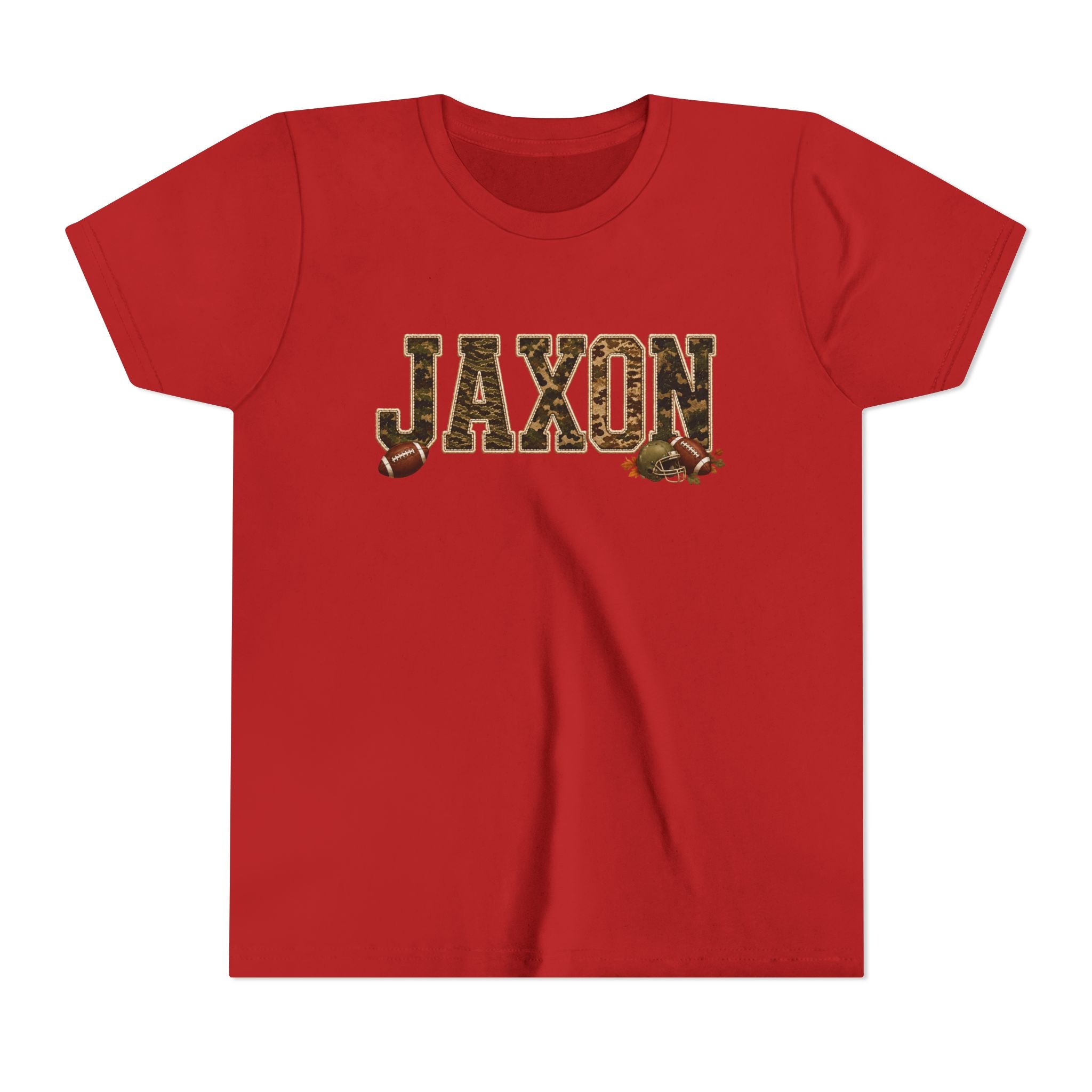 Youth Tee — 'Jaxon' Camo Football Name Shirt