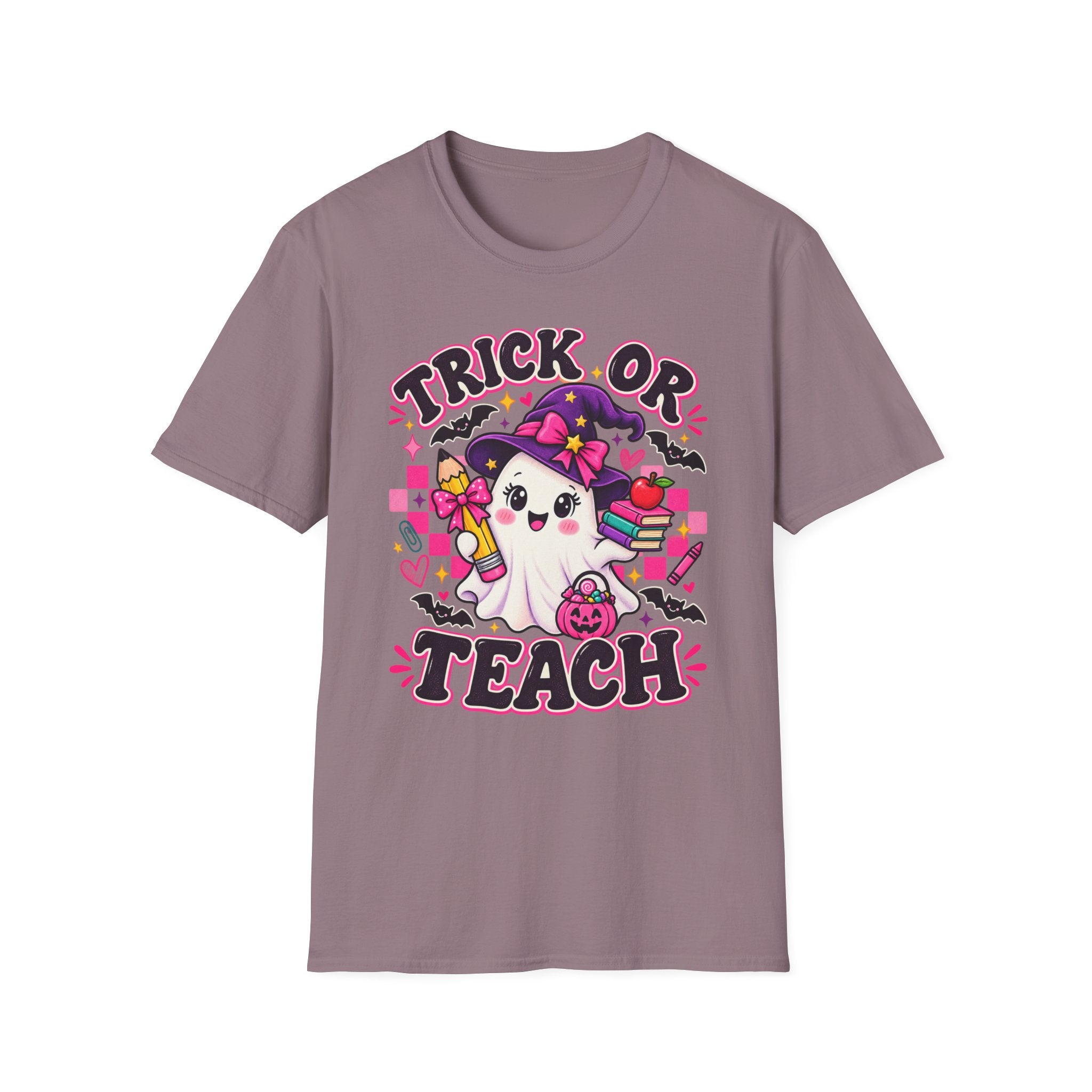 Trick or Teach T-Shirt — Cute Witch Ghost Teacher Halloween Tee