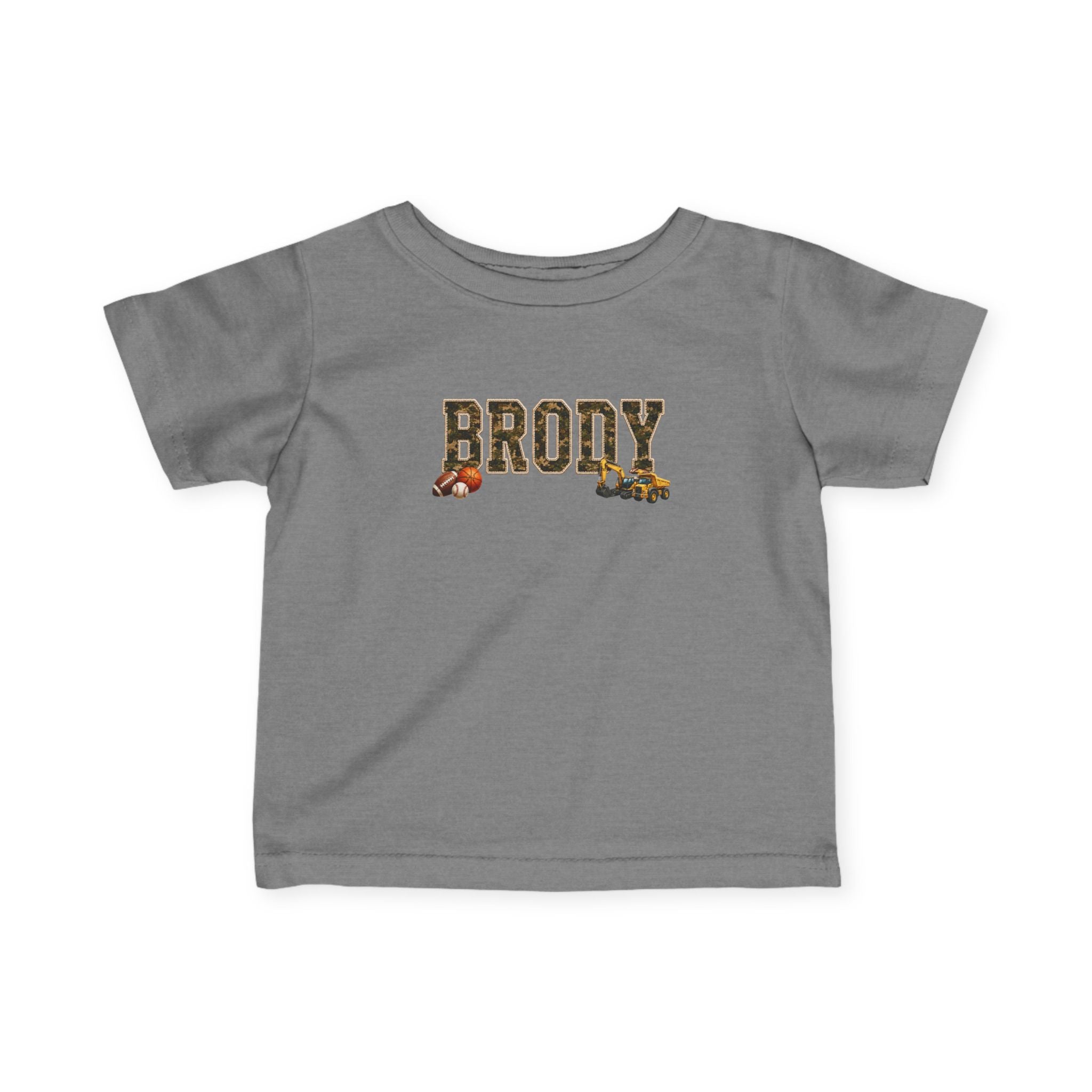 Infant Tee — "Brody" Woodland Toy Name Baby Shirt