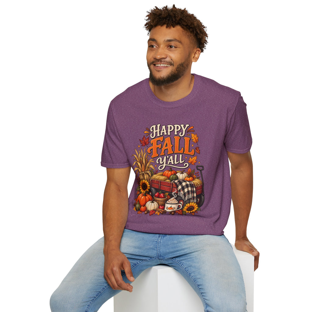Happy Fall Y'all T-Shirt — Autumn Pumpkin & Sunflower Tee