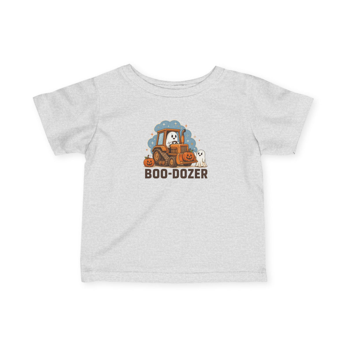Boo-dozer Infant Tee — Cute Halloween Bulldozer Ghost Baby Shirt