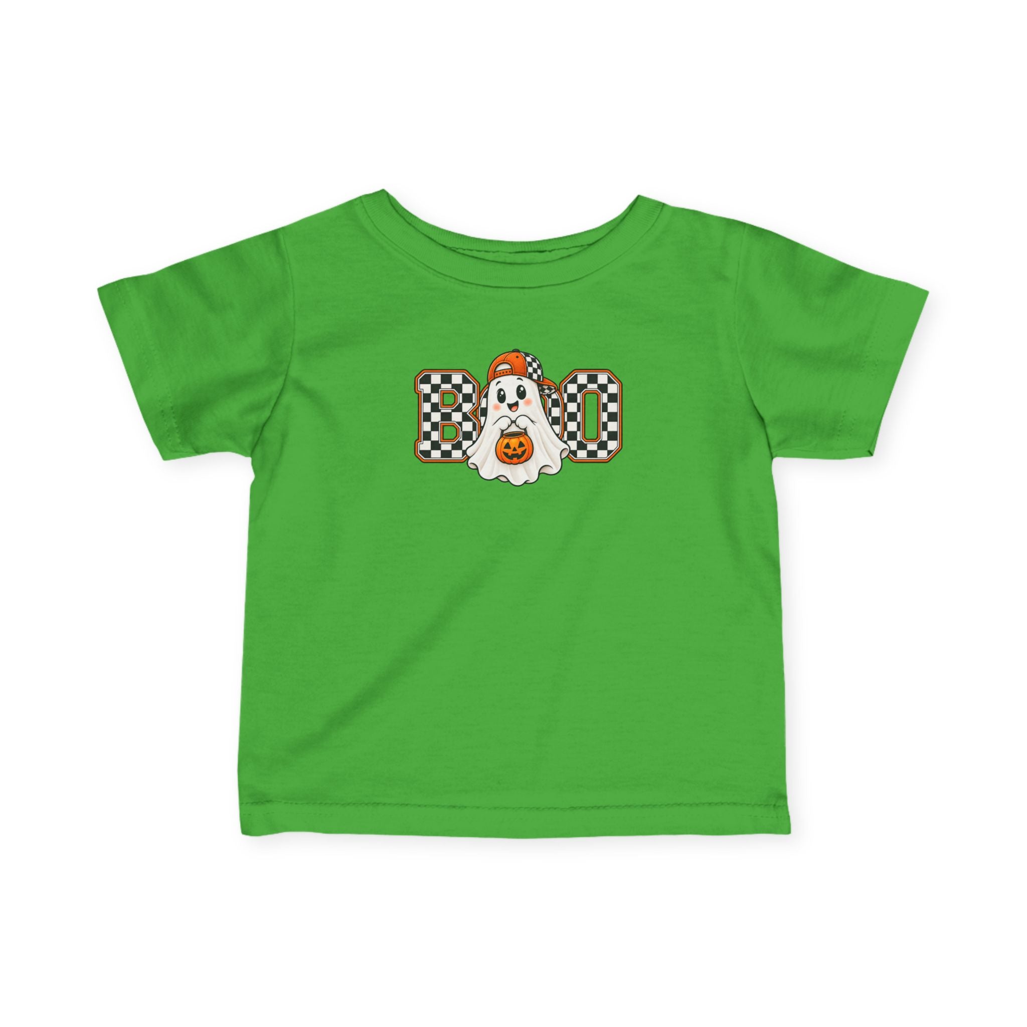 Infant Tee — Halloween "Boo" Ghost with Pumpkin Candy Graphic