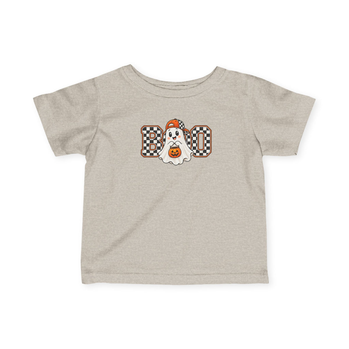 Infant Tee — Halloween "Boo" Ghost with Pumpkin Candy Graphic