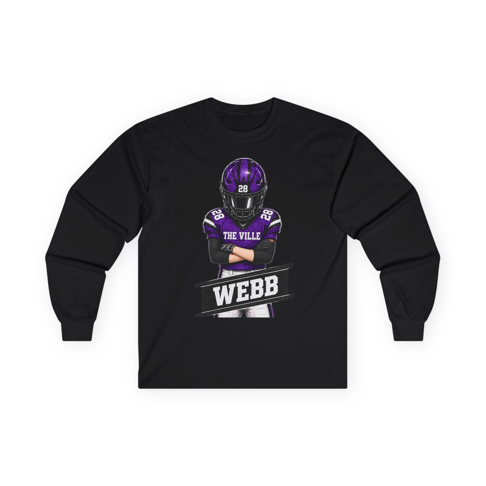 Webb Football Player Long Sleeve Tee — The Ville Team Fan Shirt