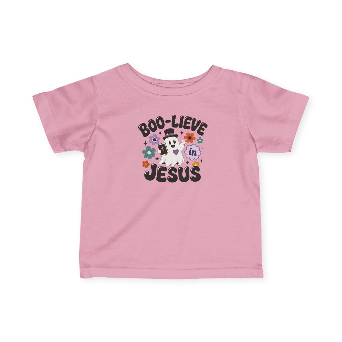 Infant Tee — "Boo-lieve in Jesus" Halloween Baby Shirt