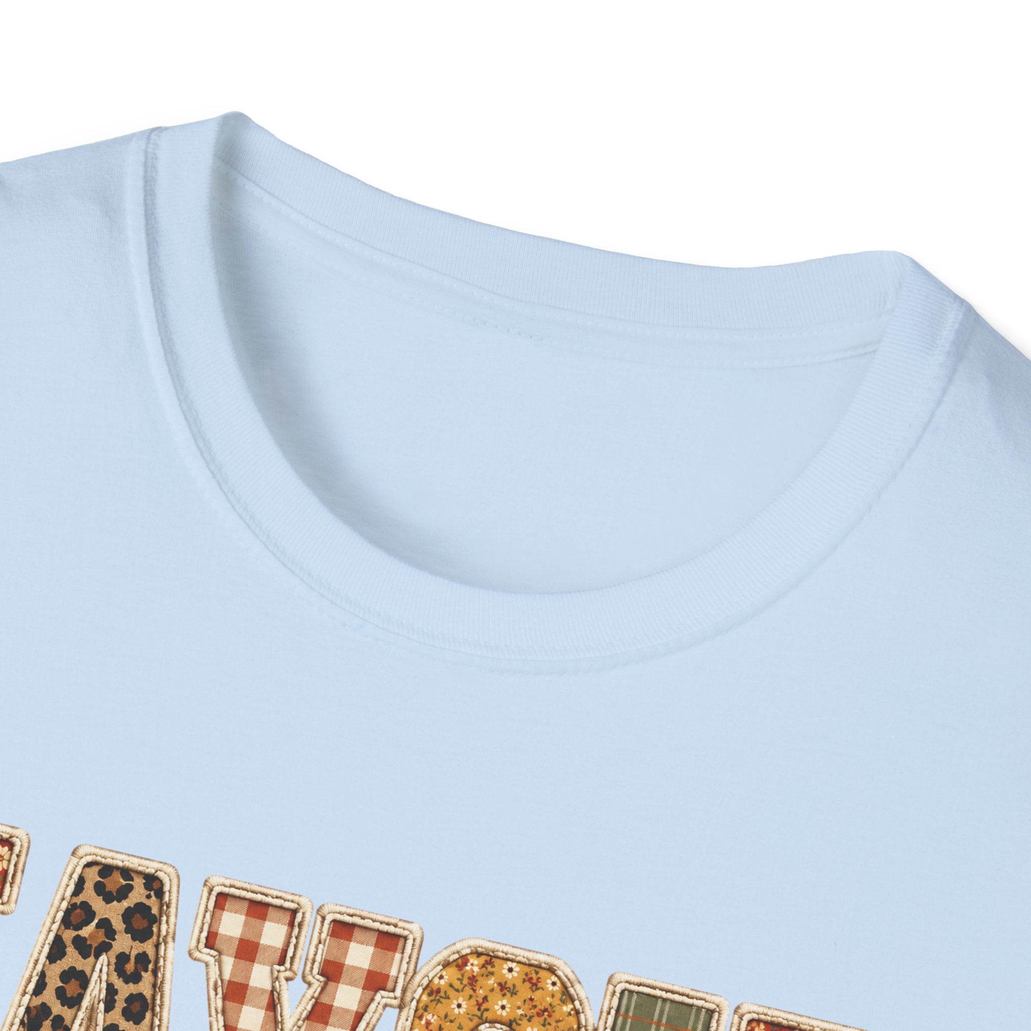 Personalized 'JAYCIE' Floral Plaid Name T-Shirt — Fall Patchwork Monogram Tee
