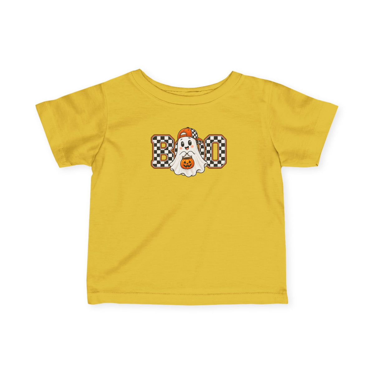 Infant Tee — Halloween "Boo" Ghost with Pumpkin Candy Graphic