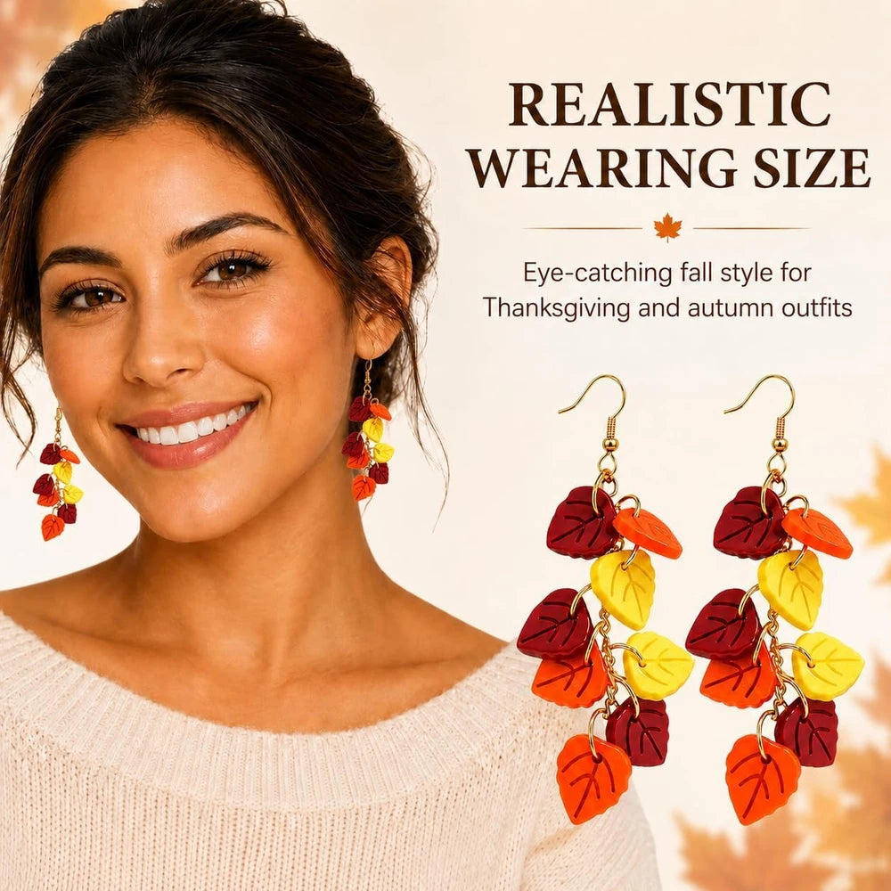 Colorful Leaf Dangle Earrings