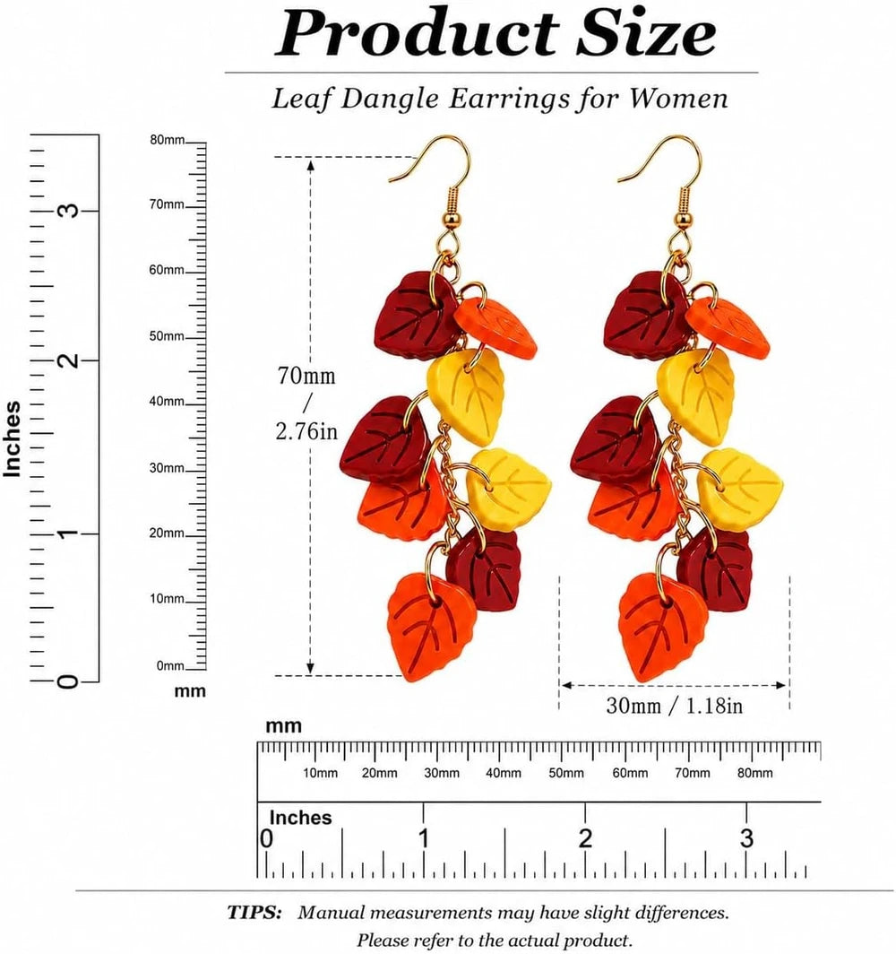 Colorful Leaf Dangle Earrings