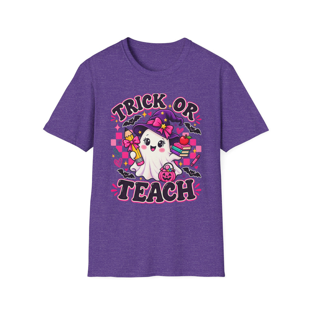 Trick or Teach T-Shirt — Cute Witch Ghost Teacher Halloween Tee