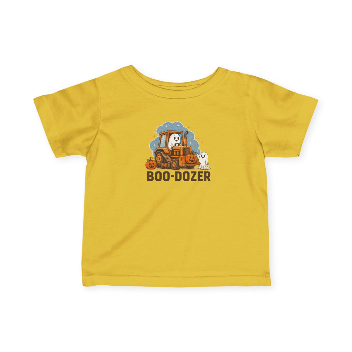 Boo-dozer Infant Tee — Cute Halloween Bulldozer Ghost Baby Shirt