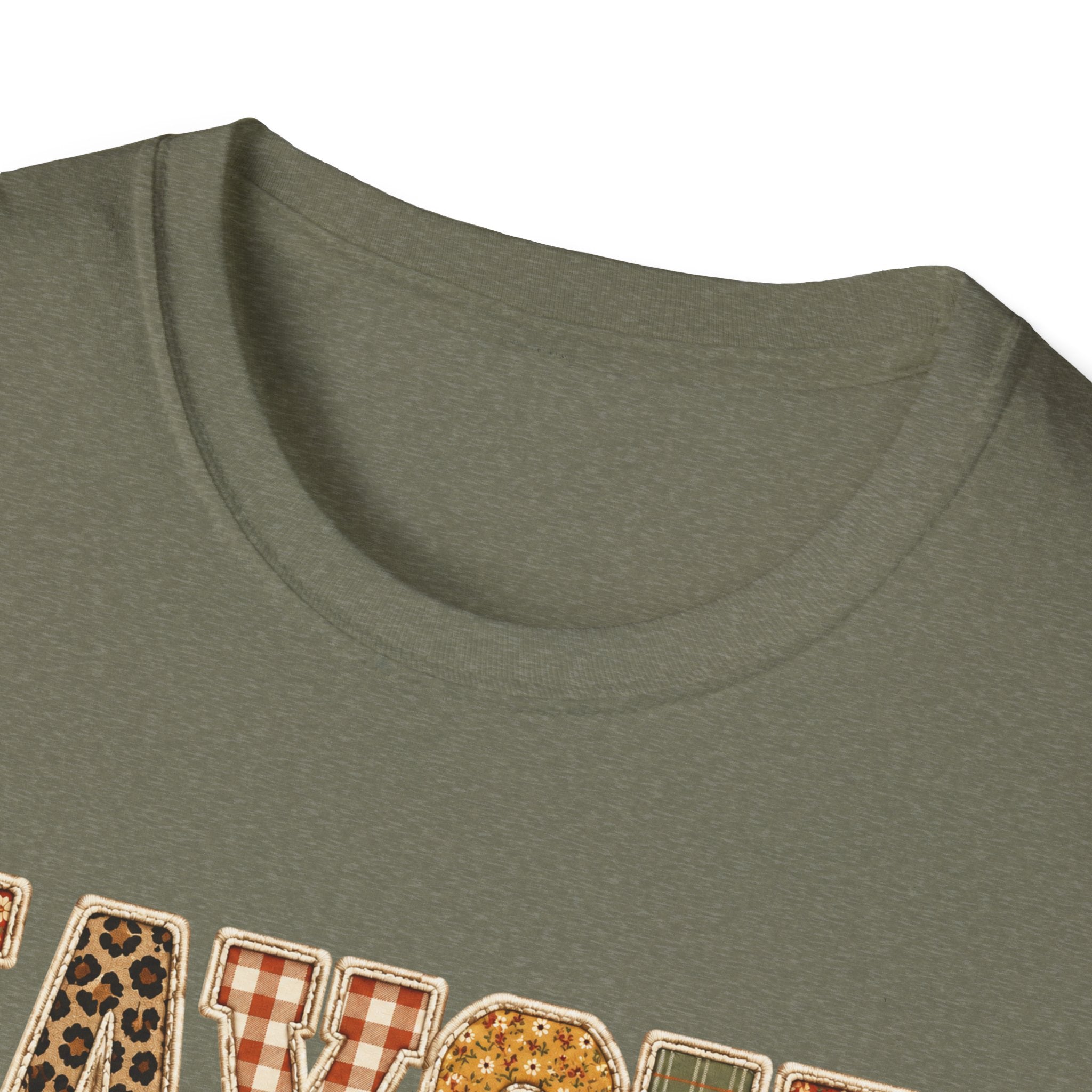 Personalized 'JAYCIE' Floral Plaid Name T-Shirt — Fall Patchwork Monogram Tee