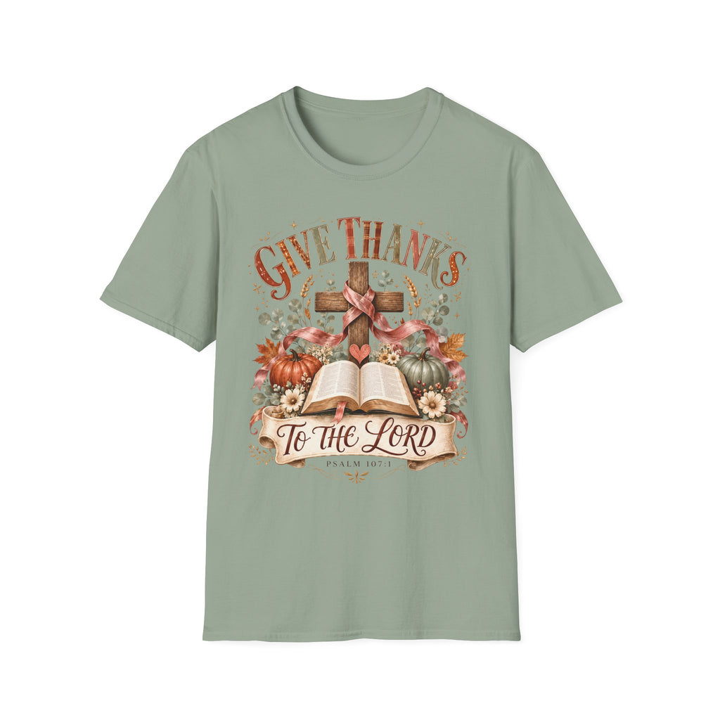 Give Thanks Christian T-Shirt — “Give Thanks to the Lord” Fall Faith Tee