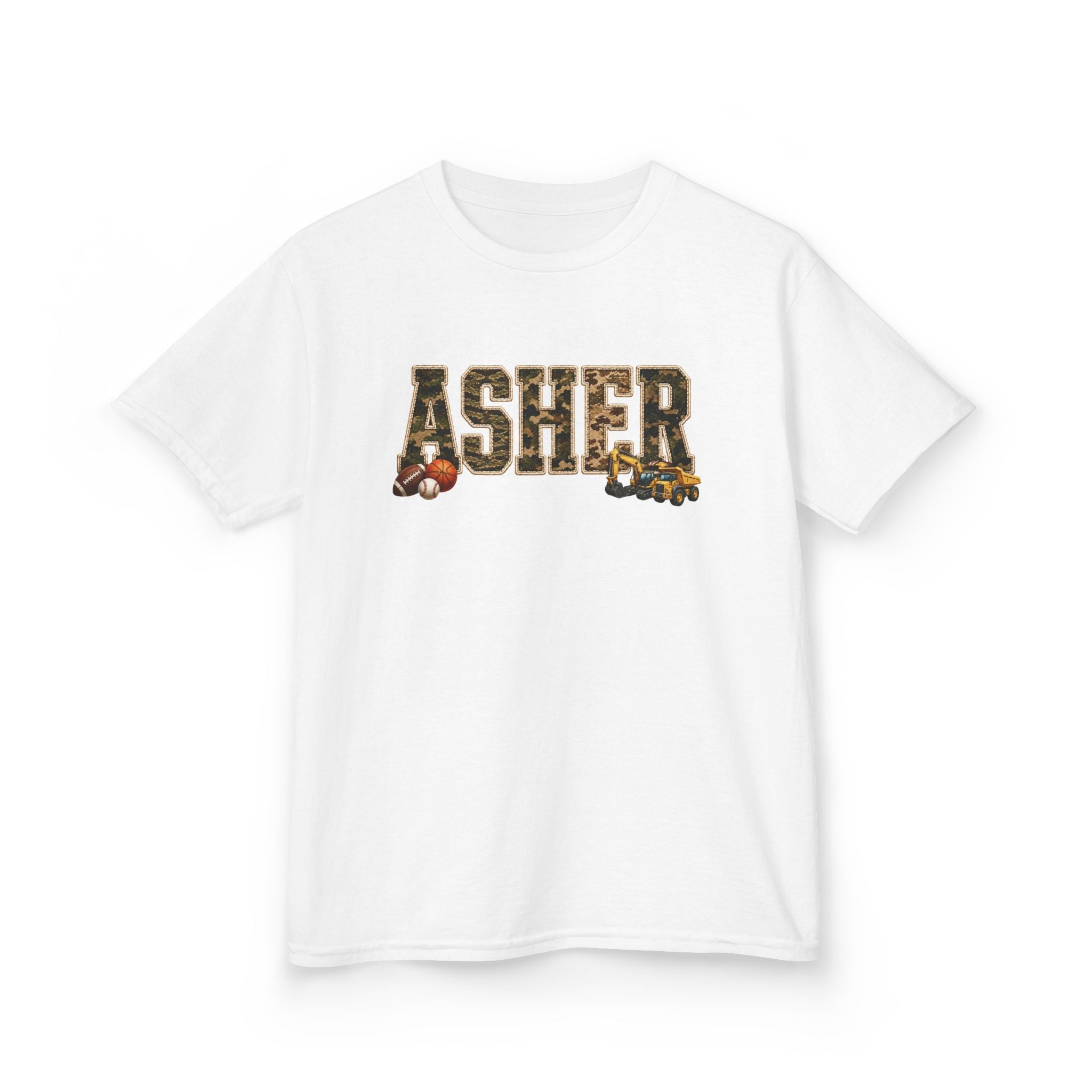 Kids T-Shirt — Personalized 'ASHER' Woodland Animals Name Tee