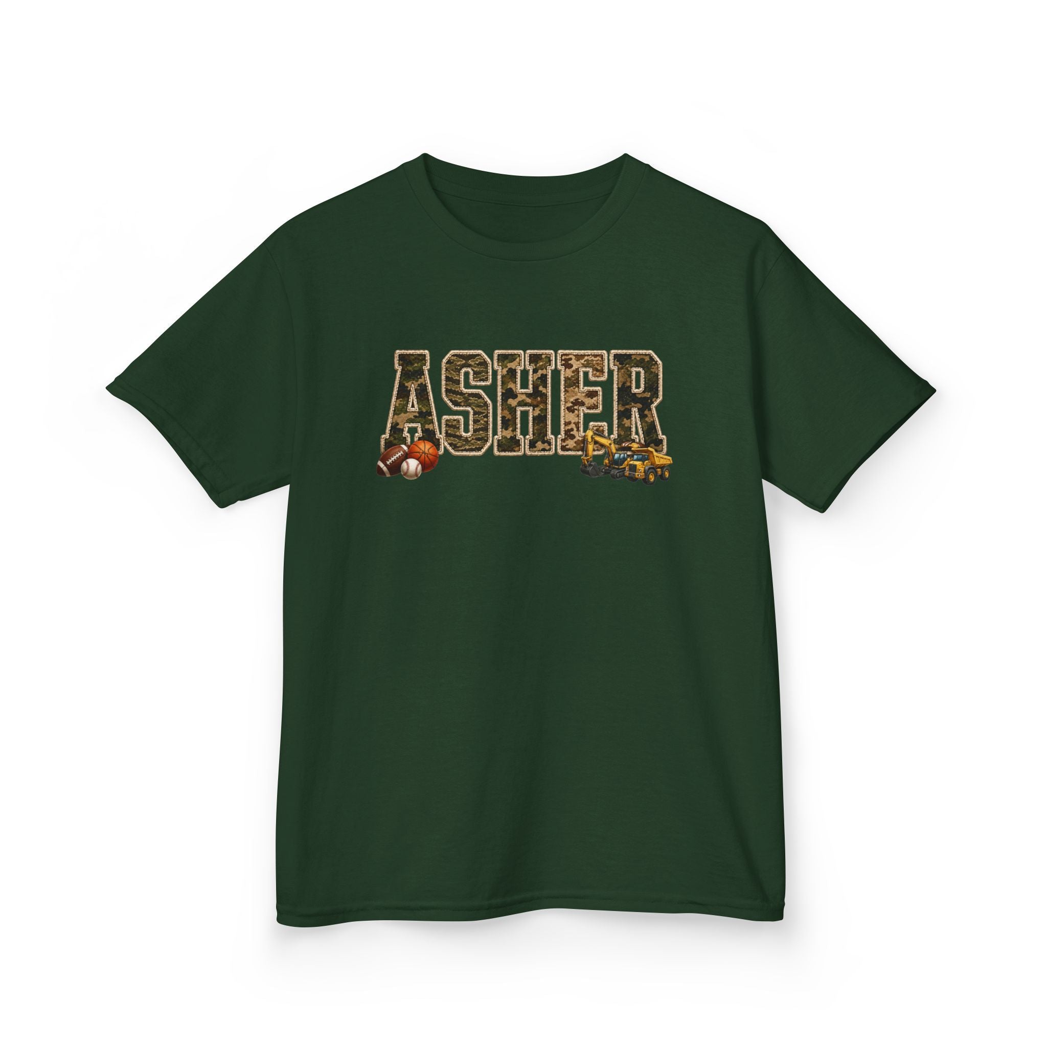 Kids T-Shirt — Personalized 'ASHER' Woodland Animals Name Tee